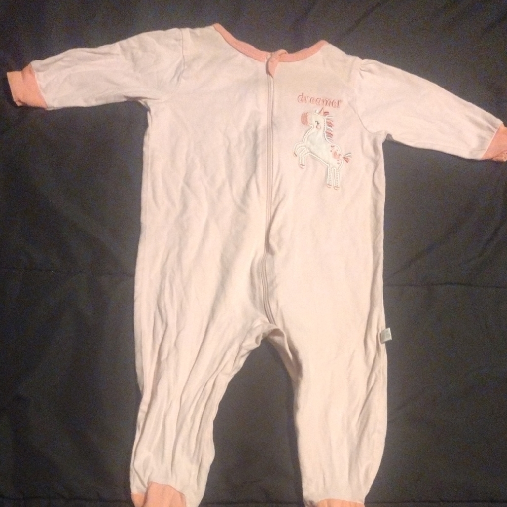 Pink and White Cozy Footies One Piece​​